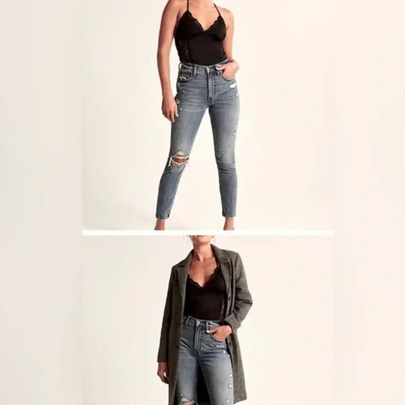 Abercrombie&Fitch Black lace satin strap back bodysuit - Picture 3 of 5